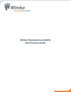 Wimba Classroom Accessibility Best Practices Guide