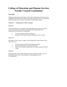 College of Education and Human Services Faculty Council Constitution Preamble
