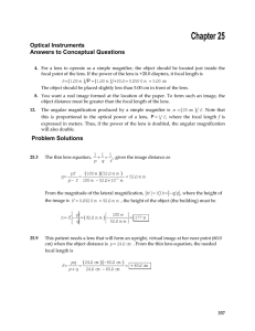 Chapter 25 Optical Instruments Answers to Conceptual Questions (