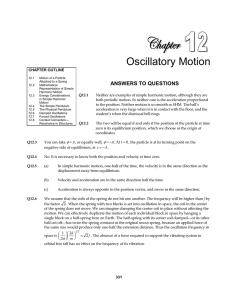 Oscillatory Motion  ANSWERS TO QUESTIONS
