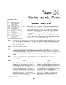 Electromagnetic Waves ANSWERS TO QUESTIONS  CHAPTER OUTLINE