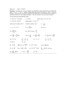 Physics 1B Quiz 5  6/8/2012 Directions: