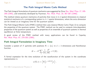 The Path Integral Monte Carlo Method