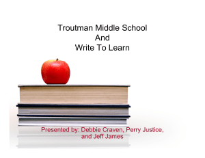 Troutman Middle School And Write To Learn Presented by: Debbie Craven, Perry Justice,