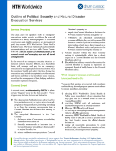 Outline of Political Security and Natural Disaster Evacuation Services Services Provided
