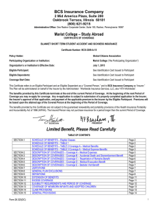 BCS Insurance Company Marist College – Study Abroad