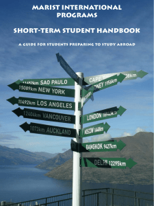 MARIST INTERNATIONAL PROGRAMS  SHORT-TERM STUDENT HANDBOOK