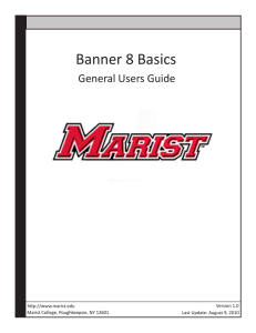 Banner 8 Basics General Users Guide Version 1.0