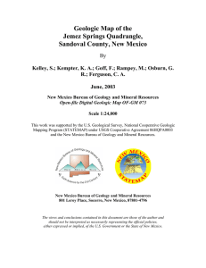 Geologic Map of the Jemez Springs Quadrangle, Sandoval County, New Mexico By