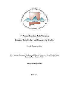 10 Annual Española Basin Workshop Espanola Basin Surface and Groundwater Quality
