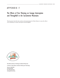 A P P E N D I X  ... The Effects of Tree Thinning on Canopy Interception