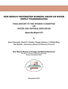 NEW MEXICO UNIVERSITIES WORKING GROUP ON WATER SUPPLY VULNERABILITIES