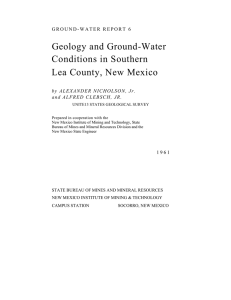 Geology and Ground-Water Conditions in Southern Lea County, New Mexico