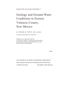 Geology and Ground-Water Conditions in Eastern Valencia County, New Mexico