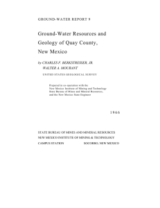 Ground-Water Resources and Geology of Quay County, New Mexico