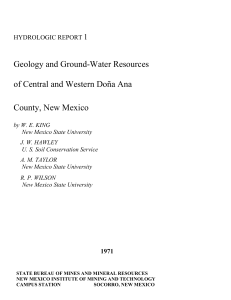 Geology and Ground-Water Resources of Central and Western Doña Ana 1