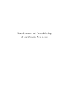 Water Resources and General Geology of Grant County, New Mexico