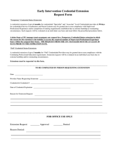 Early Intervention Credential Extension Request Form