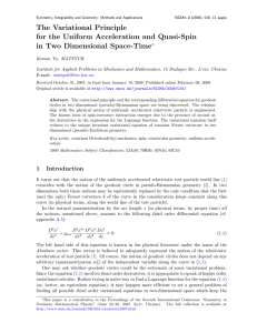 The Variational Principle for the Uniform Acceleration and Quasi-Spin e ?