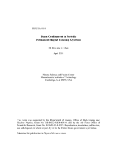 Beam Confinement in Periodic Permanent Magnet Focusing Klystrons