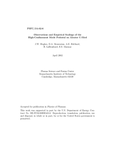 PSFC/JA-02-6 Observations and Empirical Scalings of the