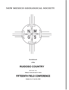FIFTEENTH FIELD CONFERENCE RUIDOSO COUNTRY NEW MEXICO GEOLOGICAL SOCIETY