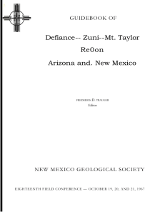 Defiance-- Zuni--Mt. Taylor Re0on Arizona and. New Mexico GUIDEBOOK OF