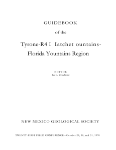 Tyrone-R4 I Iatchet ountains- Florida Yountains Region GUIDEBOOK of the
