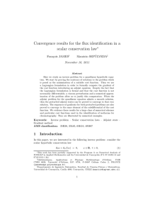 Convergence results for the flux identification in a scalar conservation law ∗
