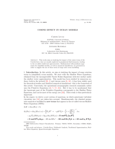 COSINE EFFECT IN OCEAN MODELS Carine Lucas