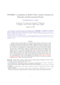 SWASHES: a compilation of Shallow Water Analytic Solutions for Complementary results