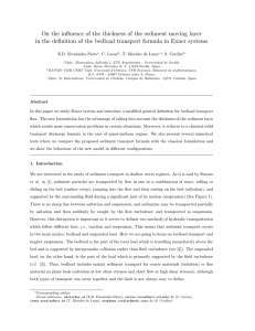 On the influence of the thickness of the sediment moving... in the definition of the bedload transport formula in Exner...