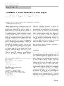 Mechanisms of bubble coalescence in silicic magmas RESEARCH ARTICLE Jonathan M. Castro