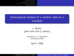 Semiclassical analysis of a random walk on a manifold L. Michel