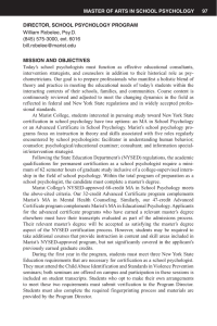 Master of arts in school psychology 97 Director, school psychology prograM