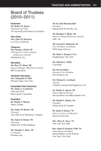 Board of Trustees (2010–2011) TRUSTEES AND ADMINISTRATION 141