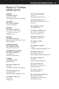 Board of Trustees (2009–2010) TRUSTEES AND ADMINISTRATION 137