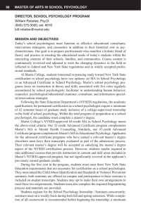 Master of arts in school psychology 98 Director, school psychology prograM
