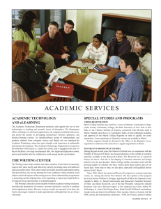 AcAdemic  ServiceS AcAdemic Technology SpeciAl STudieS And progrAmS And eleArning