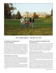 AcAdemic  ServiceS AcAdemic Technology SpeciAl STudieS And progrAmS And eleArning