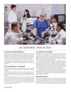 aCaDemiC  pOLiCies Student ReSPonSibiLitY AcAdemic AdviSoRS