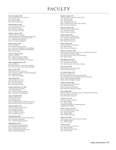 Mary S. Alexander, 2001 Donald J. Calista, 1977 Assistant Professor of Communication