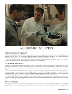 ACADEMIC  POLICIES STUDENT RESPONSIBILITY