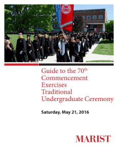 Guide to the 70 Commencement Exercises Traditional