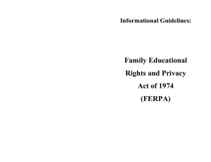 Family Educational Rights and Privacy Act of 1974 (FERPA)