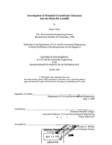 Investigation of  Potential Groundwater Intrusion into the Plainville  Landfill