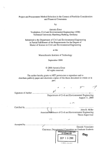 Project and  Procurement  Method Selection  in ... and Financial  Constraints