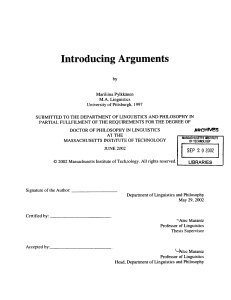 Introducing Arguments