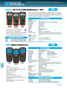 Extech CAT IV True RMS Multimeters + NCV SPECIFICATIONS
