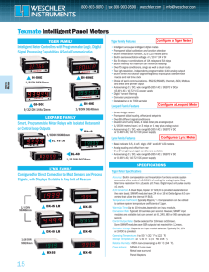 Texmate Intelligent Panel Meters Intelligent Meter Controllers with Programmable Logic, Digital